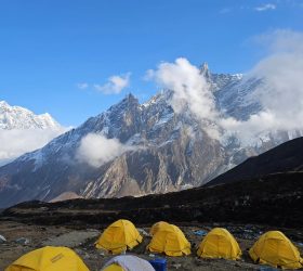 High Altitude Trekking tented camp site. Dharmasala