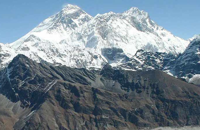 Majestic mountain view during the Helambu Trek in spring, featuring vibrant landscapes and clear skies, ideal for a springtime trek.