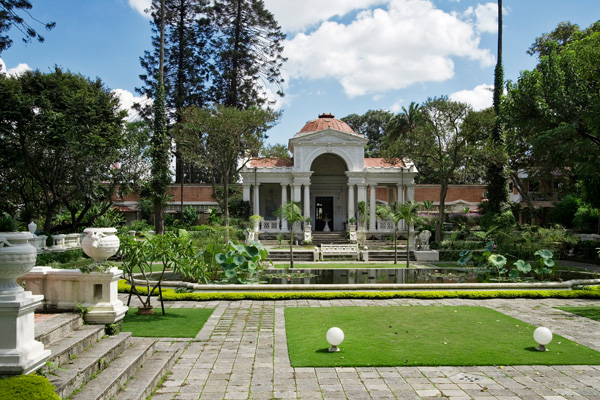 The serene Garden of Dreams (Kaiser Mahal) in Kathmandu, Nepal, with its lush greenery, elegant architecture, and peaceful ambiance, offering a tranquil escape in the heart of the city.