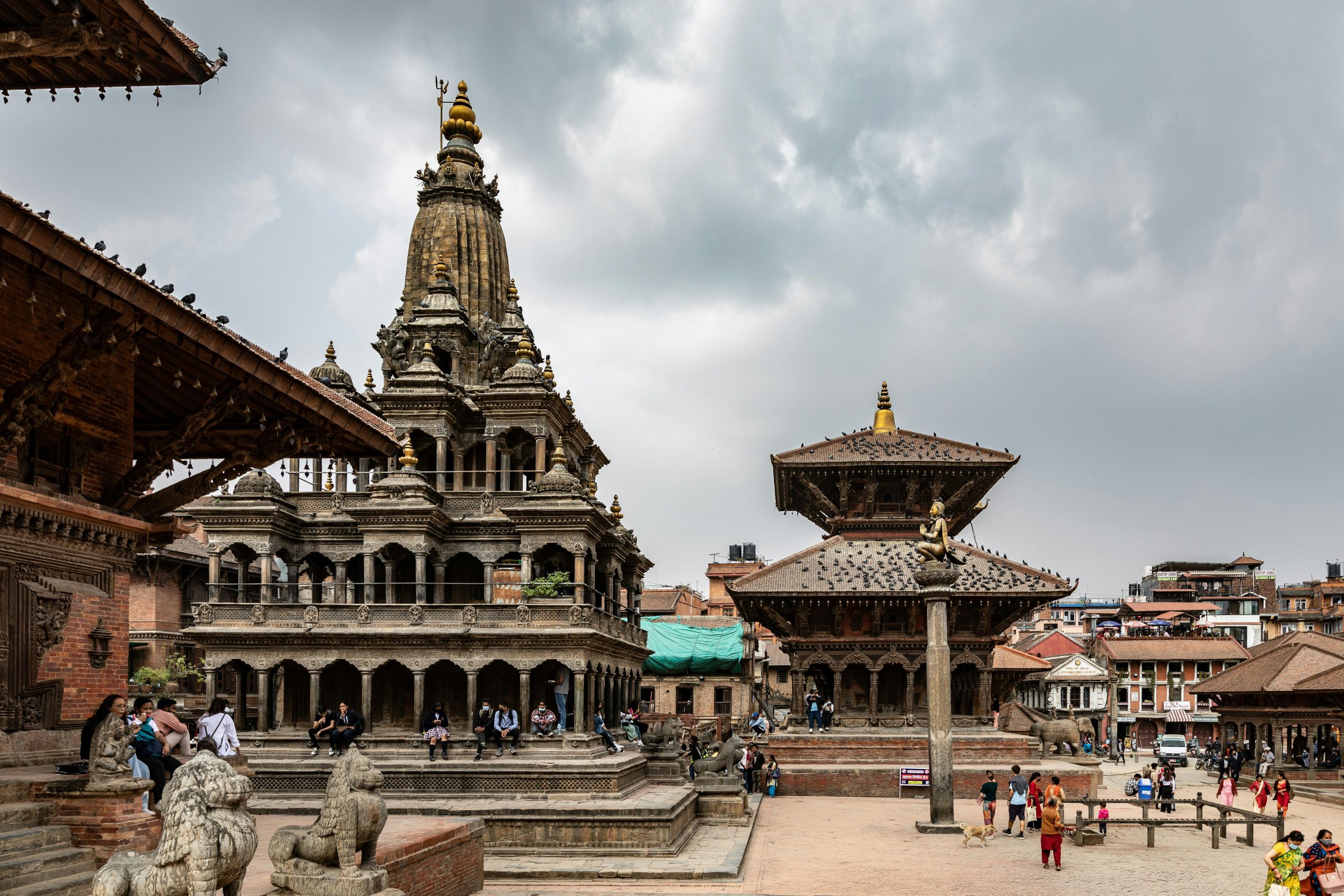 Patan Durbar Square, a UNESCO World Heritage Site in Kathmandu Valley, featuring intricate Newar architecture, historic temples, and statues in the heart of Patan, Nepal.