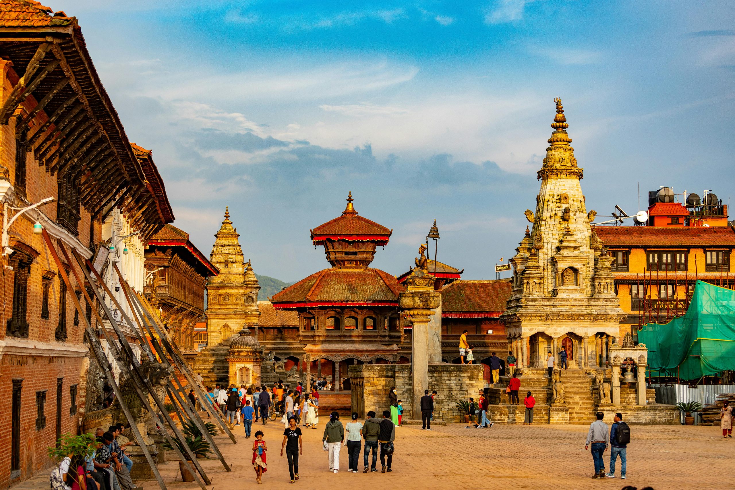 Bhaktapur Durbar Square, a historic site near Kathmandu, showcasing traditional Newari architecture, ancient temples, and vibrant cultural heritage in Nepal.