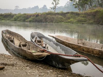 Canoe resting on the riverbank at Chitwan National Park, Nepal.
Photo by: Martijn Vonk on Unsplash