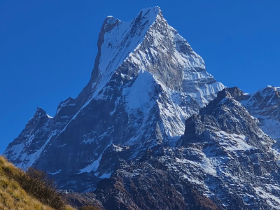 Machhapuchchhre Himal as seen along Mardi Himal Trek 2024.